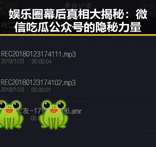 娱乐圈幕后真相大揭秘：微信吃瓜公众号的隐秘力量