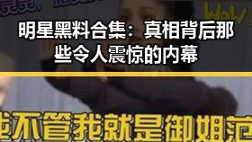 明星黑料合集：真相背后那些令人震惊的内幕